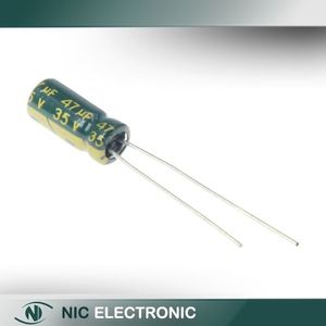 خازن الکترولیتی 47UF/35V-5X11-105C-GREEN