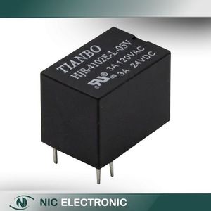 رله مخابراتی 5V-3A بوبین کنار 5 پین مارک TIANBO کد HJR-4102E-L-05V