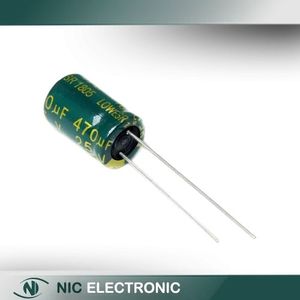 خازن الکترولیتی 470UF/25V-8X12-105C-GREEN