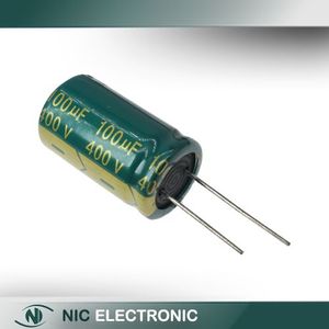 خازن الکترولیتی 100UF400V-18X30-105C-GREEN
