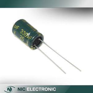 خازن الکترولیتی 330UF/25V-8X12-105C-GREEN