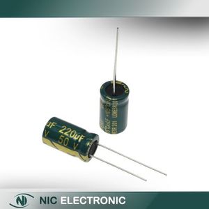 خازن الکترولیتی 220UF50V-10X13-105C-GREEN