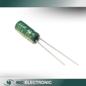 خازن الکترولیتی 22UF/50V-5X11-105C-GREEN