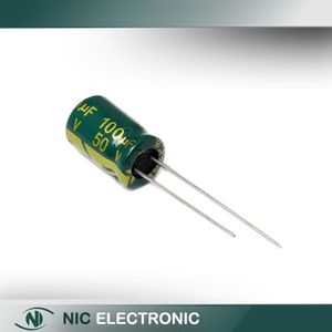 خازن الکترولیتی 100UF50V-8X12-105C-GREEN