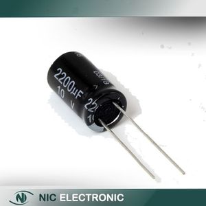 خازن الکترولیتی 2200UF/10V-10X17-105C-BLACK
