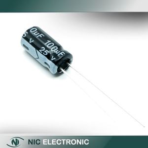 خازن الکترولیتی 100UF/25V-6.3X12-105C-BLACK