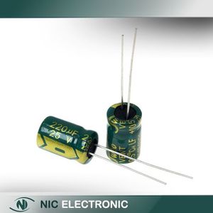 خازن الکترولیتی 220UF/25V-8X12-105C-GREEN