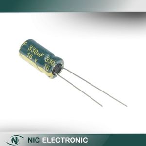 خازن الکترولیتی 330UF/16V-6.3X12-105C-GREEN