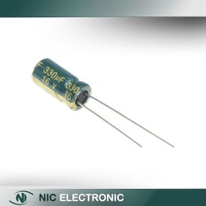خازن الکترولیتی 330UF16V-6.3X12-105C-GREEN