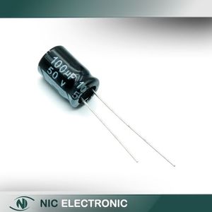 خازن الکترولیتی 100UF50V-8X12-105C-BLACK