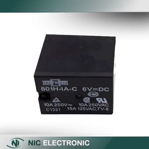 رله 6V پایه میلون بوبین کنار 4 پین 10A تایوانی مارک SONG CHUAN کد 801H-1A-C