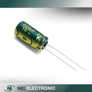 خازن الکترولیتی 220UF/16V-6.3X12-105C-GREEN