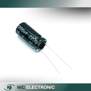 خازن الکترولیتی 2200UF/16V-10X20-105C-BLACK