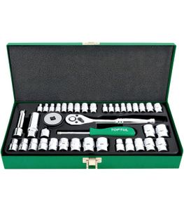 جعبه بکس 40 پارچه درایو 1/4-3/8 اینچ (متریک و اینچی) تاپ تول TOPTUL مدل GCAD4002