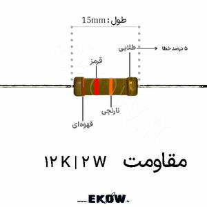 مقاومت 2 وات 12 کیلو اهم ( 2W 12 K)