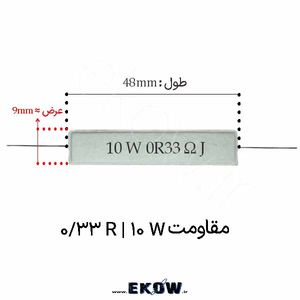 مقاومت آجری 10 وات 0.33 اهم ( 10W 0.33R) پک 100 عددی