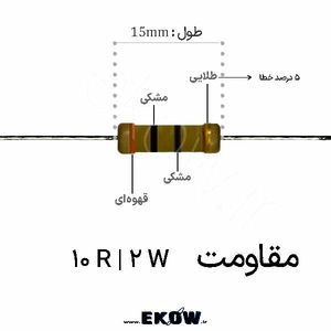 مقاومت 2 وات 10 اهم ( 2W 10 R)