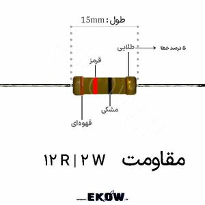 مقاومت 2 وات 12 اهم ( 2W 12 R)