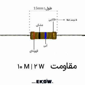مقاومت 2 وات 10 مگا اهم ( 2W 10 M)