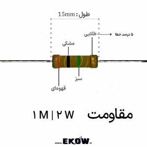 مقاومت 2 وات 1 مگا اهم ( 2W 1 M)