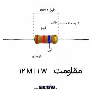 مقاومت 1 وات 12 مگا اهم (1W 12 M)
