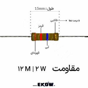 مقاومت 2 وات 12 مگا اهم ( 2W 12 M)