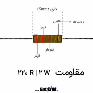مقاومت 2 وات 220 اهم ( 2W 220 R)