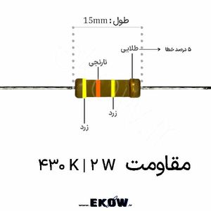 مقاومت 2 وات 430 کیلو اهم ( 2W 430 K)