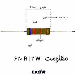 مقاومت 2 وات 620 اهم ( 2W 620 R)