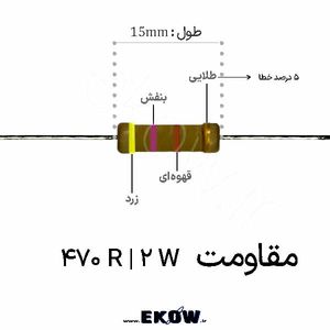 مقاومت 2 وات 470 اهم ( 2W 470 R)