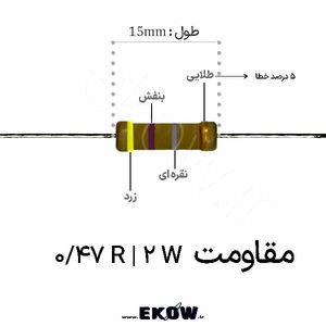 مقاومت 2 وات 0.47 اهم ( 2W 0.47 R)
