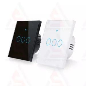 کلید 3 پل هوشمند لمسی TUYA مدل 433MHz+wifi | ابزاراسمارت