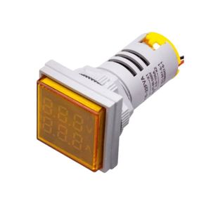 ولت‌متر آمپر‌‌متر AC چراغ سیگنالی 500V 100A رو پنلی مربعی (زرد)
