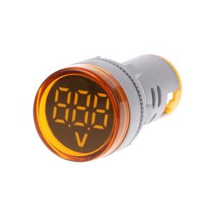 ماژول ولتمتر چراغ سیگنالی گرد 500-60 ولت AC با نمایشگر زرد