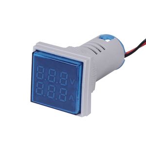 ولت‌متر آمپر‌‌متر AC چراغ سیگنالی 500V 100A رو پنلی مربعی (آبی)