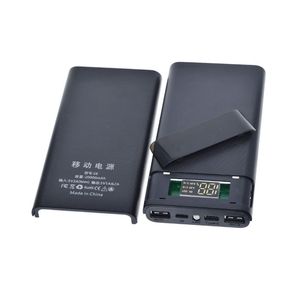 کیس پاوربانک 6 باتری با دو خروجی USB دارای نمایشگر (مشکی)