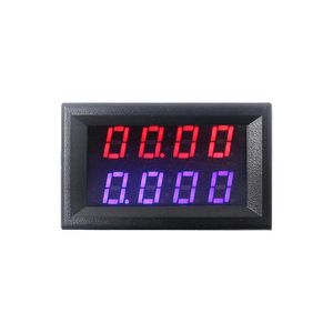 ولت متر آمپر متر دیجیتالی 0 تا 100 ولت 10 آمپر DC قرمز – آبی 4 رقمی (دقت بالا)