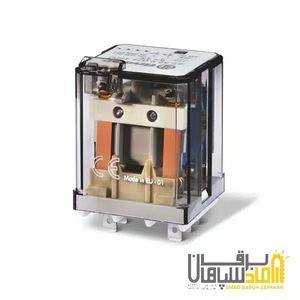 رله Finder فیندر 230VAC دو کنتاکت 16 آمپر نصب با سر سیم و سوکت 92 مدل 623282300040