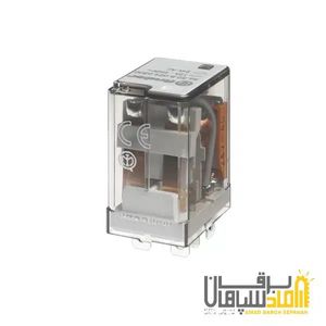 رله Finder فیندر 24VDC دو کنتاکت 12 آمپر نصب با سر سیم و سوکت 96 مدل 563290240040