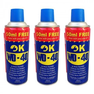 اسپری روان کننده اوکی مدل WD40 حجم 450 میلی لیتر بسته 3 عددی