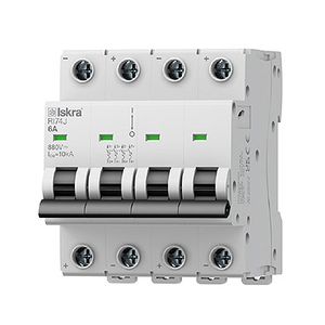 کلید مینیاتوری DC برند ISKRA ایسکرا 4 پل 6 آمپر 10 کیلو آمپر RI74J C