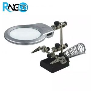 گیره مونتاژ ذره بین دار متوسط به همراه پایه هویه WB-10M مجهز به LED