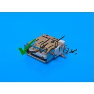 کانکتور USB 2.0 نوع A روبردی ماده رایت اتصال از کنار کوتاه