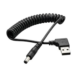 کابل فنری USB به آداپتوری DC فیش 5.5mm