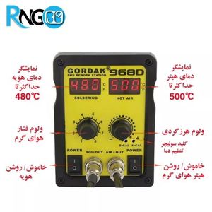 هیتر دو کاره دیجیتال کوچک و قابل حمل مدل GORDAK 968D