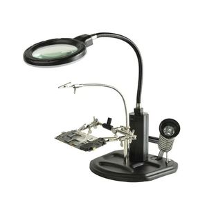 پایه هویه ذره‌بین‌دار TE-802 – ابزاری حرفه‌ای برای تعمیرات الکترونیکی