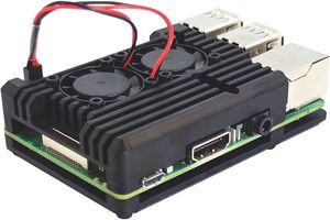 کیس آلومینیومی رزبری پای 3B و +3B دو فن - کد 332