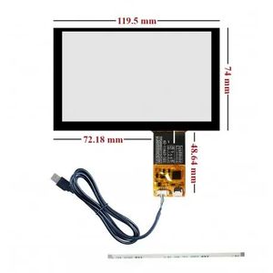 تاچ خازنی 5.0 اینچ با درایور GT911 قابلیت اتصال با 6 پین I2C و USB مدل STC-05097-6