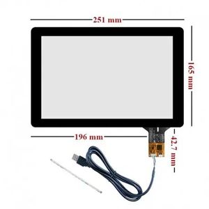 تاچ خازنی 10.1 اینچ 16:10 با درایور GT9271 قابلیت اتصال با 6 پین I2C و USB مدل STC-10198-3
