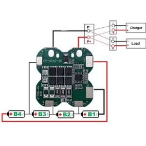 ماژول محافظ شارژ باتری لیتیوم یون 4 سل 15 آمپر